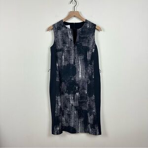 Akris Punto Black Grey & White Cotton Blend Sheath Dress, 8